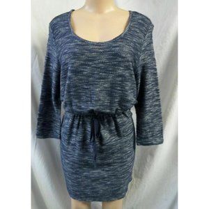 "ANN TAYLOR LOFT" BLUE HEATHER CASUAL BLOUSON THIN SWEATER DRESS SIZE: LP NWT